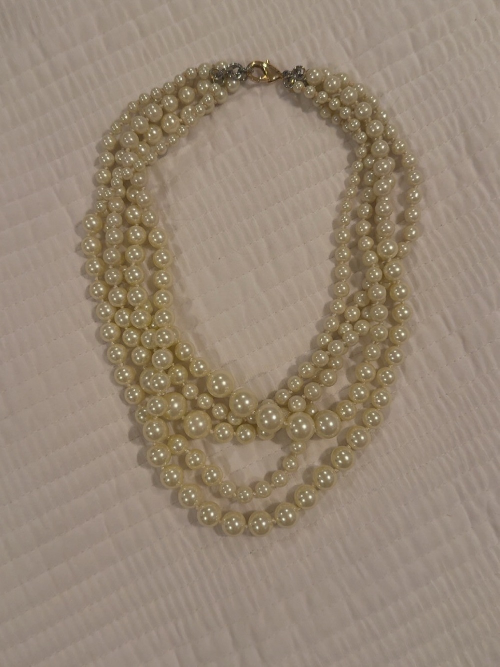 J. Crew Layered Pearl Statement Necklace in Ivory